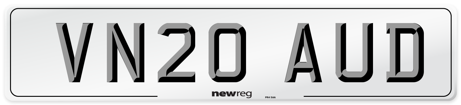 VN20 AUD Number Plate from New Reg